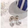Boucles d'Oreilles Milë Mila Perle Blanche et Perle Boule Dorée MILË MILA