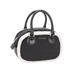 Sac à Main Bordure Mouton Noir ou Taupe DAVID JONES