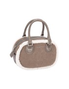 Sac à Main Bordure Mouton Noir ou Taupe DAVID JONES