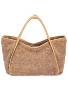 Sac Cabas Fourrure Teddy Camel ou Chocolat DAVID JONES