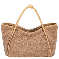 Sac Cabas Fourrure Teddy Camel ou Chocolat DAVID JONES