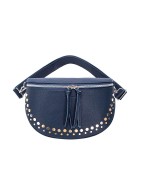 Sac à Bandoulière Forme Banane avec Clous DAVID JONES