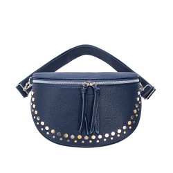 Sac à Bandoulière Forme Banane avec Clous DAVID JONES