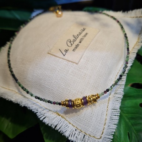 Collier Roy en Rubis Zoisite et Grenat LA BALINAISE