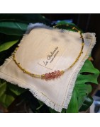 Collier Asana en Peitersite et Quartz Rose LA BALINAISE