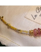 Collier Asana en Peitersite et Quartz Rose LA BALINAISE