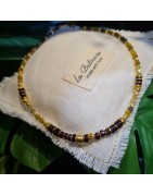 Collier Oscar en Peitersite et Grenat LA BALINAISE