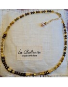 Collier Oscar en Peitersite et Grenat LA BALINAISE