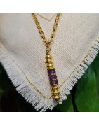 Collier Amulette en Améthystes LA BALINAISE