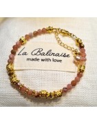 Bracelet Eva Pierre de Lune, ou Rhodochrosite LA BALINAISE
