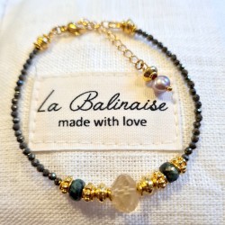 Bracelet Angèle en Pyrite et Citrine LA BALINAISE