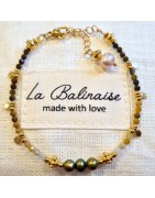 Bracelet  Asana en Peitersite  et Perles Fines LA BALINAISE