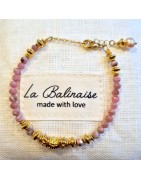 Bracelet Simone en Perles, en Rhodochrosite ou en Peitersite LA BALINAISE