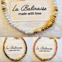 Bracelet Simone en Perles, en Rhodochrosite ou en Peitersite LA BALINAISE