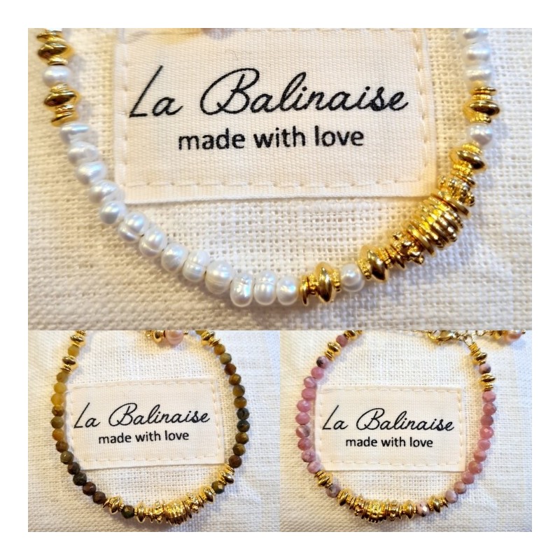 Bracelet Simone en Perles, en Rhodochrosite ou en Peitersite LA BALINAISE