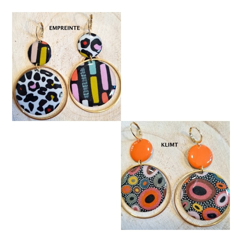 Boucles d'Oreilles Matilde Motif Klimt ou Empreinte MISS POMPON