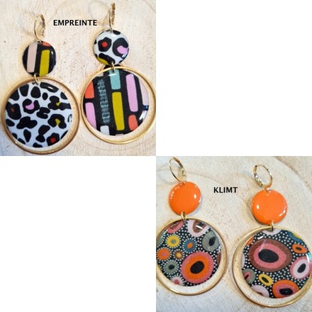 Boucles d'Oreilles Matilde Motif Klimt ou Empreinte MISS POMPON