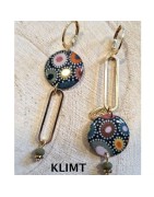 Boucles d'Oreilles Assymétriques Fifi Motif Klimt MISS POMPON