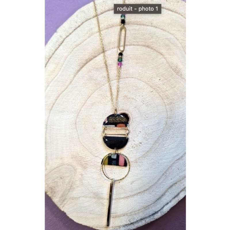 Collier Long Sautoir Steph Motif Empreinte MISS POMPON