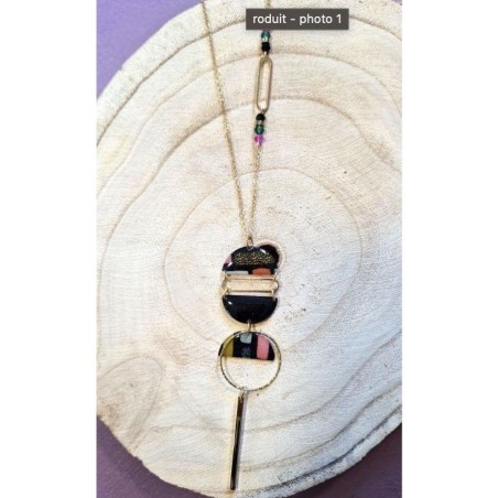 Collier Long Sautoir Steph Motif Empreinte MISS POMPON