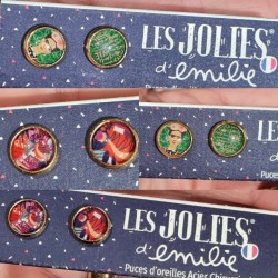 Puces d'Oreilles de Créateur Colorées LES JOLIES D'EMILIE