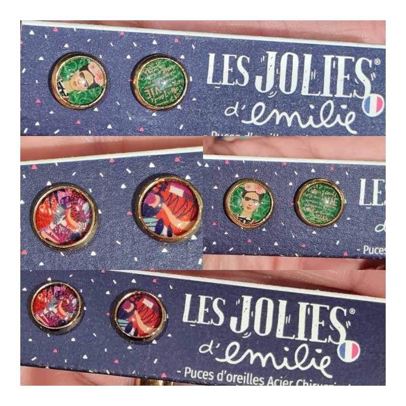 Puces d'Oreilles de Créateur Colorées LES JOLIES D'EMILIE