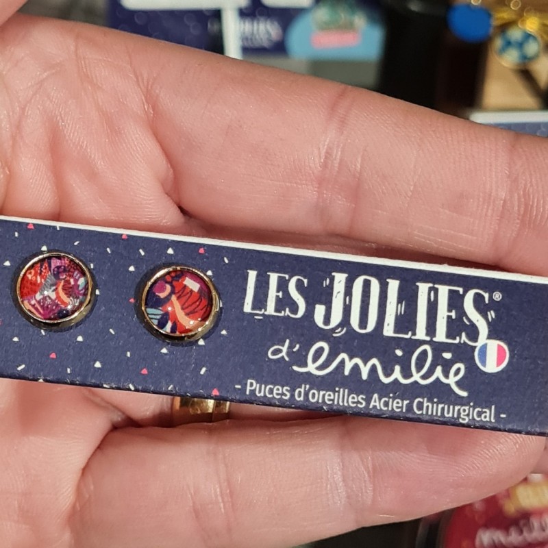 Puces d'Oreilles de Créateur Colorées Organik LES JOLIES D'EMILIE