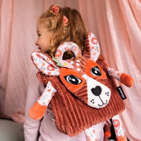 Sac à dos velours côtelé Mélimélos la Biche Les Déglingos