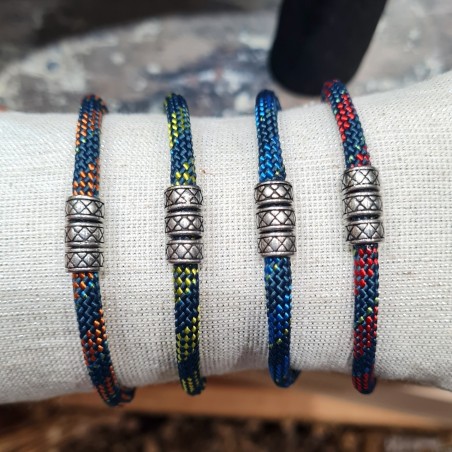 Bracelet Cordon Couleur et Elément Acier Homme SABLE CHAUD