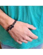 Bracelet Cordon Couleur et Noeud Plat Homme SABLE CHAUD