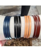 Bracelet Cuir Plat Triple Tour Homme SABLE CHAUD