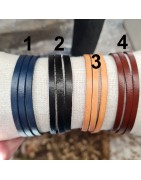 Bracelet Cuir Plat Triple Tour Homme SABLE CHAUD