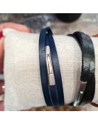 Bracelet Cuir Plat Triple Tour Homme SABLE CHAUD