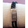 Bracelet Cuir Double Rang Tressé et Pierres Naturelles Noires et Bleues Homme SABLE CHAUD