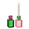Bougeoir Pop Art Cristal,  Vert et Rose J LINE by JOLIPA