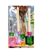 Bougeoir Pop Art Cristal,  Vert et Rose J LINE by JOLIPA