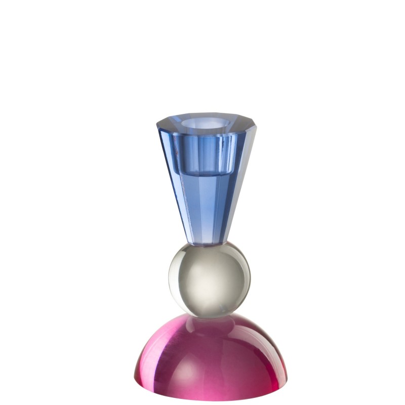 Bougeoir Pop Art, Cristal  Bleu, Incolore, et Rose J LINE by JOLIPA