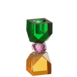 Bougeoir Pop Art, Cristal Vert, Rose, et Jaune J LINE by JOLIPA