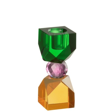 Bougeoir Pop Art, Cristal Vert, Rose, et Jaune J LINE by JOLIPA
