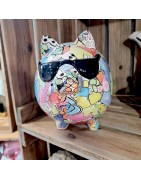 Grande Tirelire Pop Art en Céramique en forme de Cochon J LINE by JOLIPA