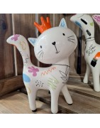 Figurine Chat en Céramique, Collection Pop Art