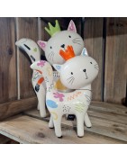 Figurine Chat en Céramique, Collection Pop Art