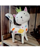 Figurine Chat en Céramique, Collection Pop Art