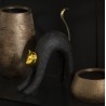 Figurine Chat Noir et Doré, Style Moderne en Résine J LINE by JOLIPA