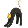 Figurine Chat Noir et Doré, Style Moderne en Résine J LINE by JOLIPA