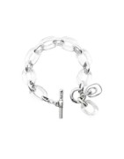 Bracelet  Vere Gala à Gros Maillons en Métal Argenté et Résine Incolore ATELIER BLOW BIJOUX