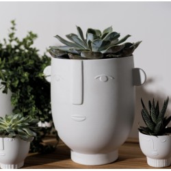 Vase ou Cache-Pot en Porcelaine Blanche Flora en Forme de Tête RÄDER DESIGN