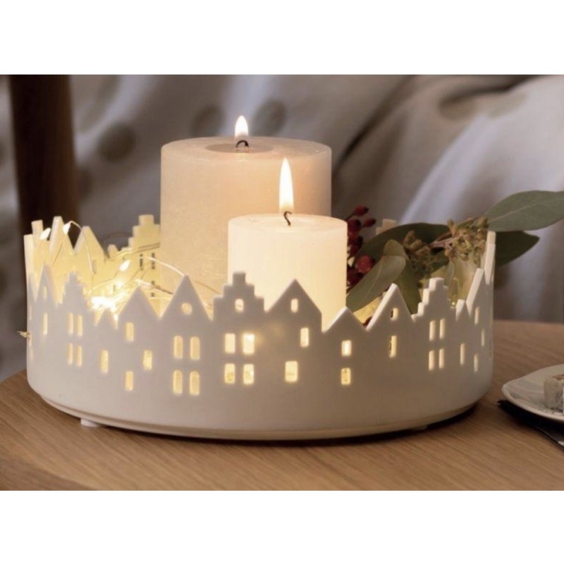 Coupe Blanche Porcelaine avec Découpe de Maisons RÄDER DESIGN