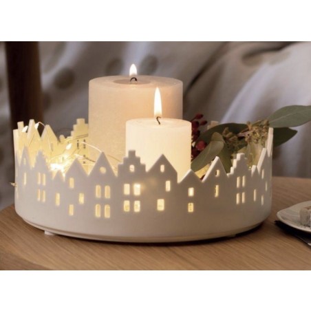 Coupe Blanche Porcelaine avec Découpe de Maisons RÄDER DESIGN