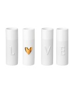 Ensemble de 4 Mini Vases LOVE Blancs en Porcelaine RÄDER DESIGN